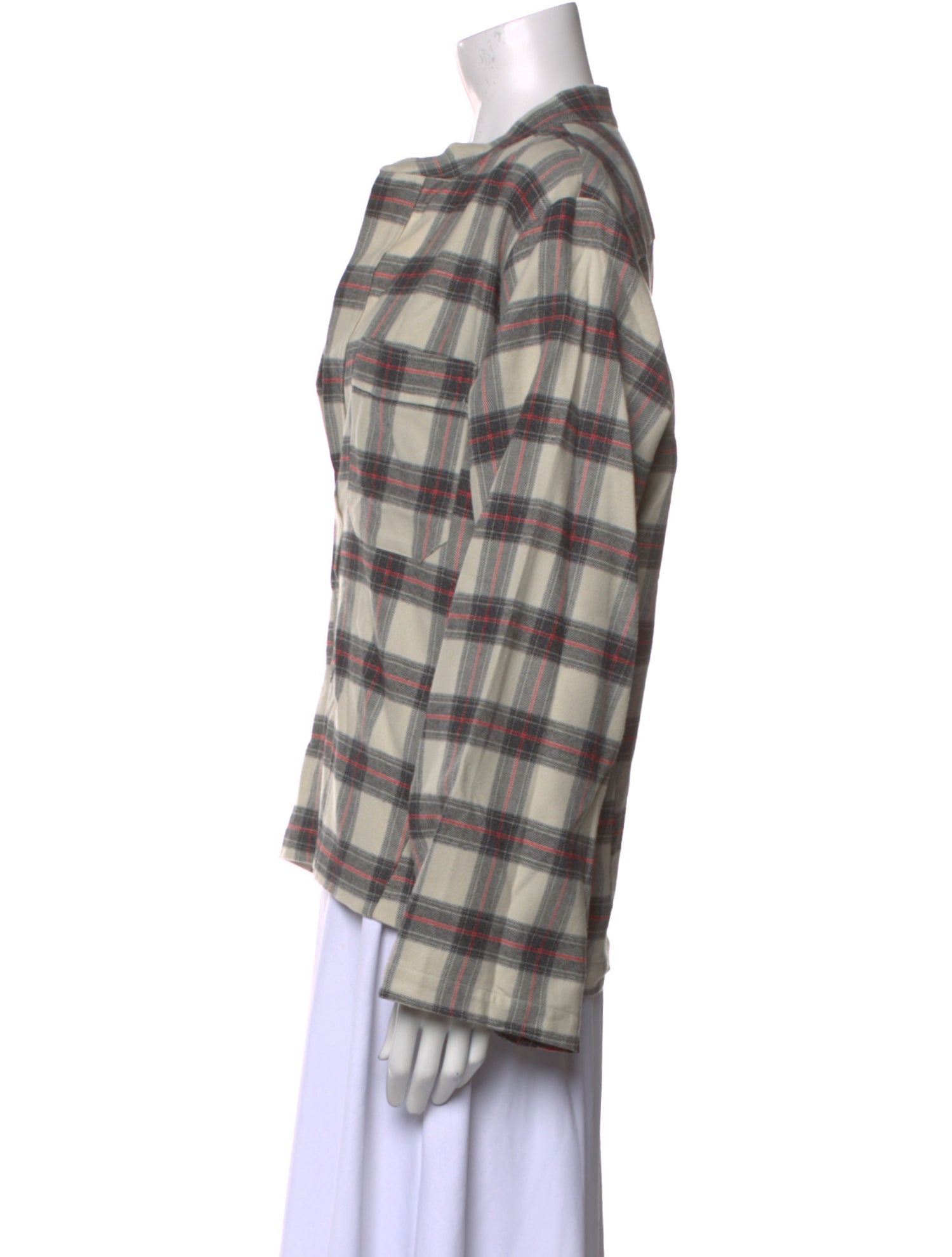 Wear Cissa Plaid Print V-Neck Blouse