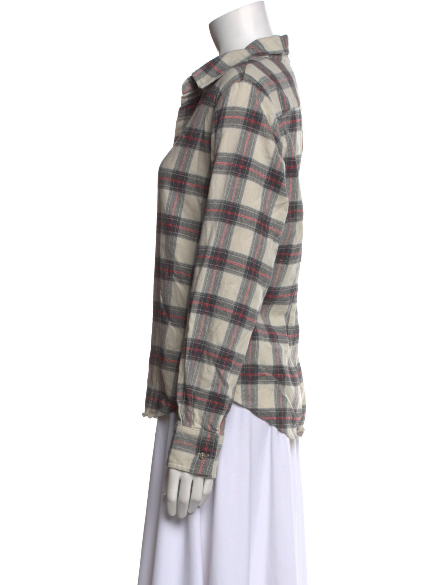 Wear Cissa Plaid Print Long Sleeve Button-Up Top