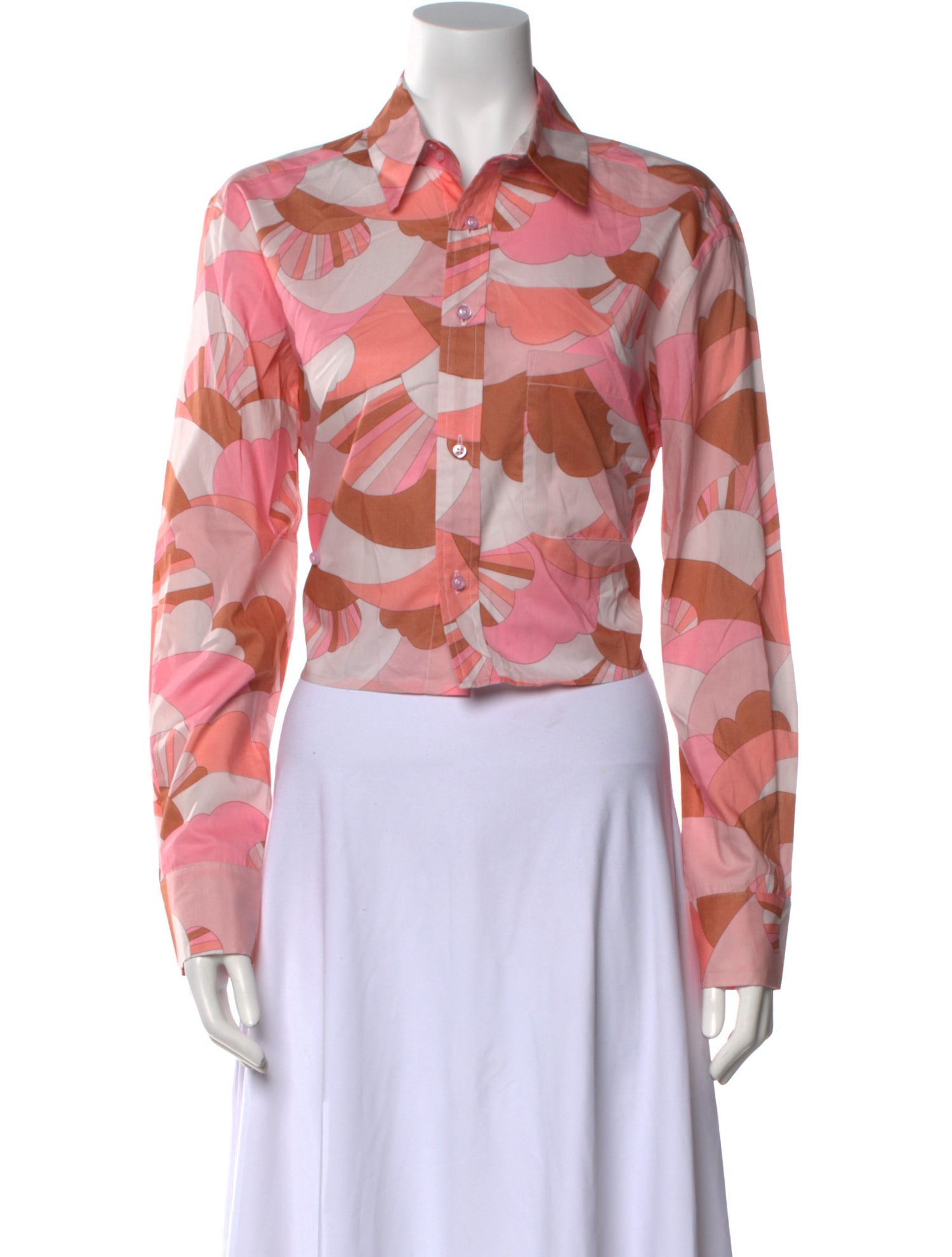 Wear Cissa Printed Long Sleeve Button-Up Top