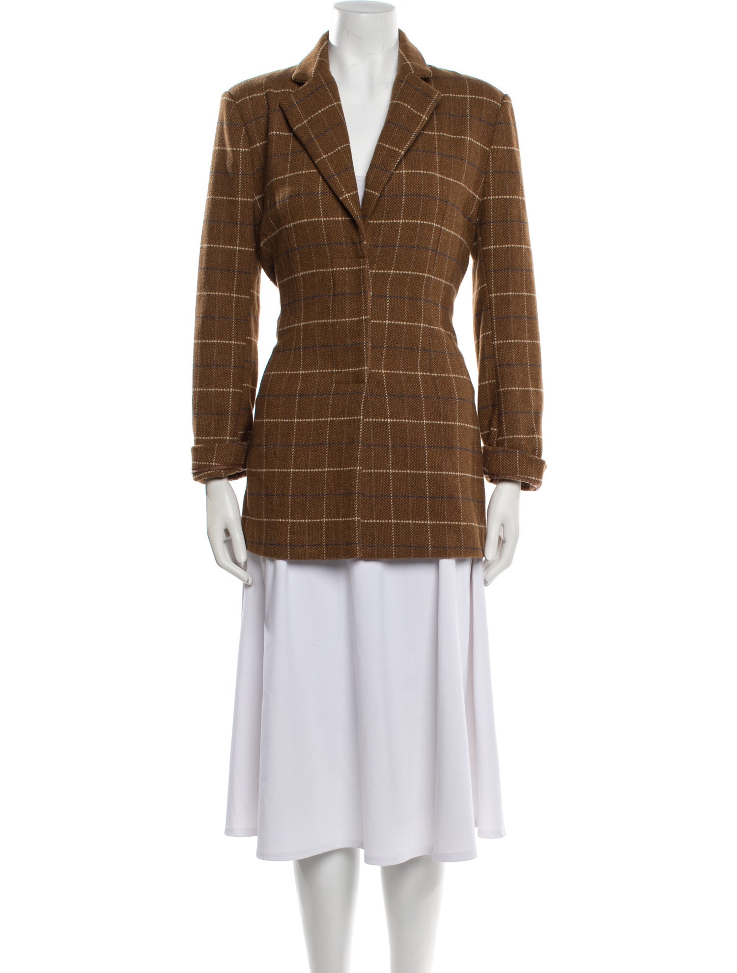 WEILI ZHENG Plaid Print Blazer w/ Tags