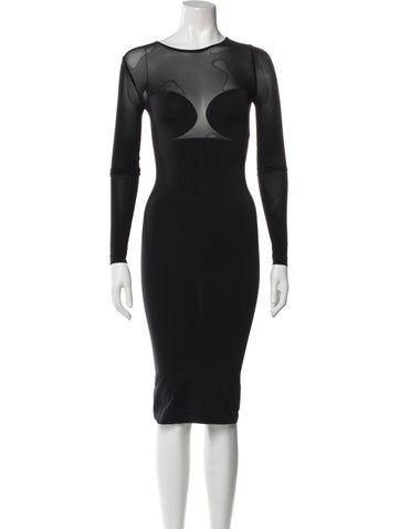 Pre-owned Wolford Nylon Knee-length Dress W/ Tags In Blue