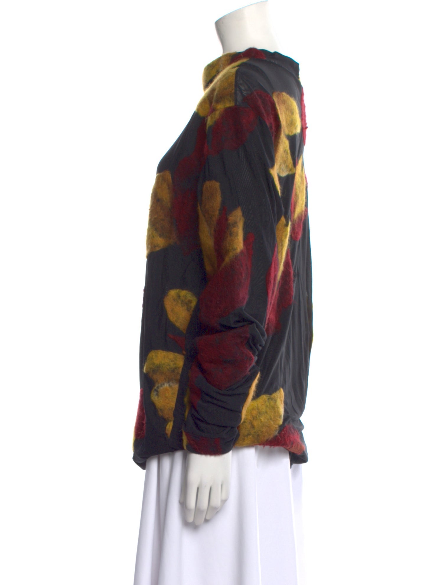 Feben Merino Wool Floral Print Blouse