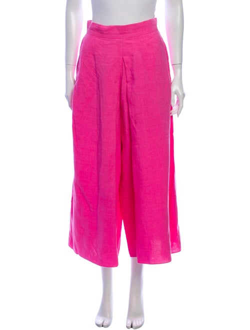 Whit Linen Wide Leg Pants Pink