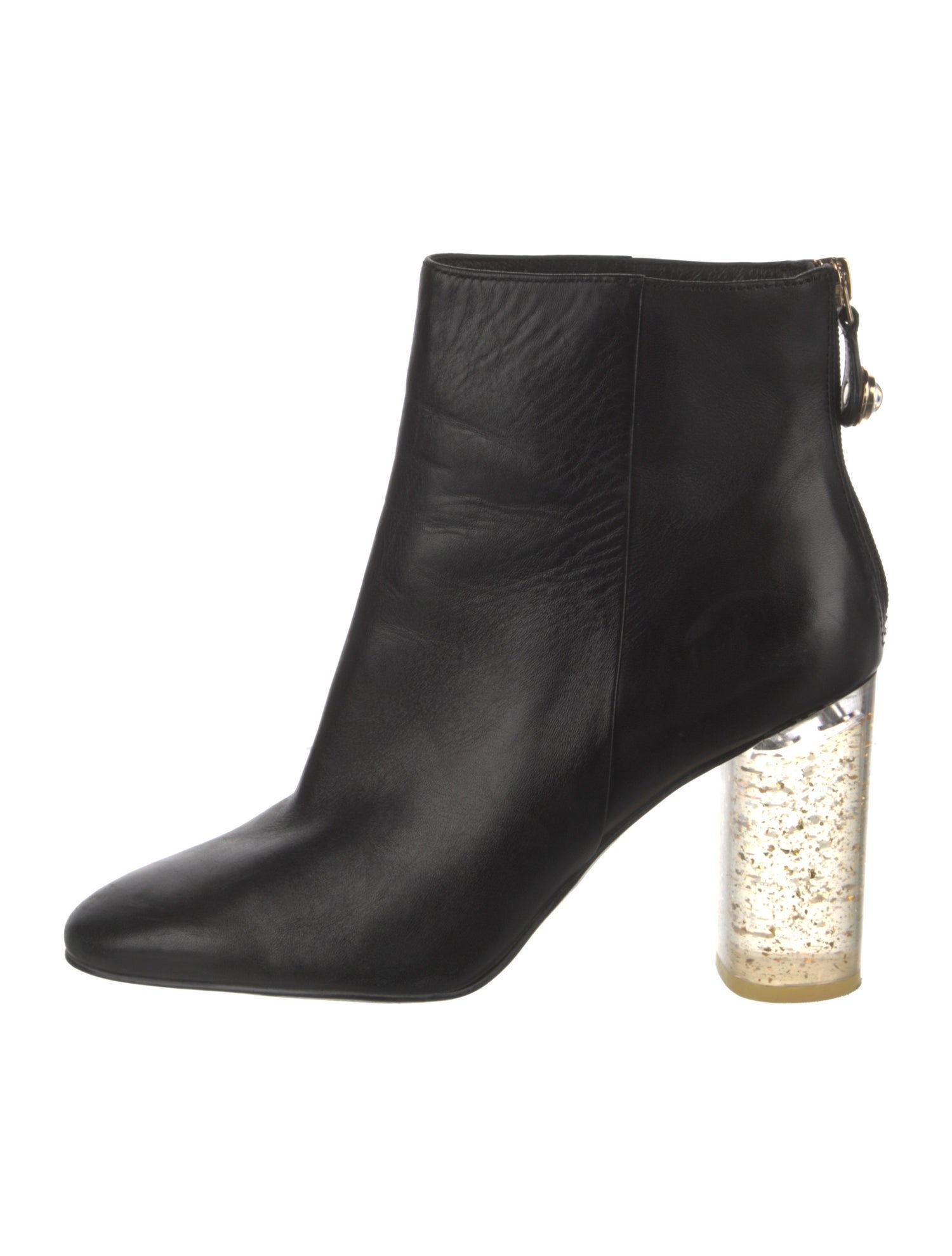 WHAT FOR Leather Glitter Accents Boots