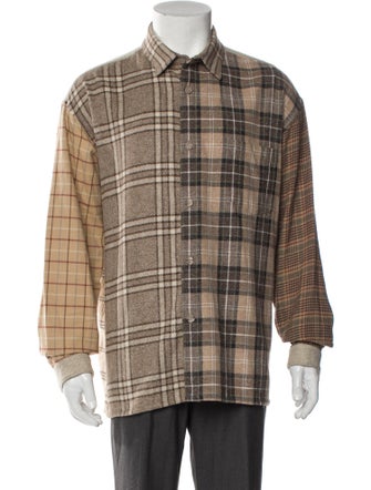 White Mountaineering Plaid Print Peacoat