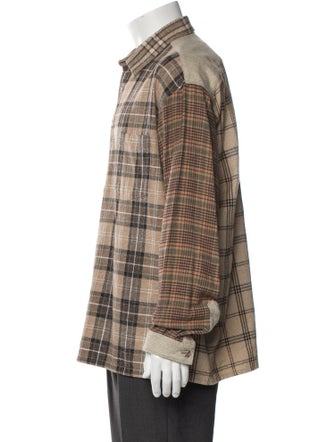 White Mountaineering Plaid Print Peacoat