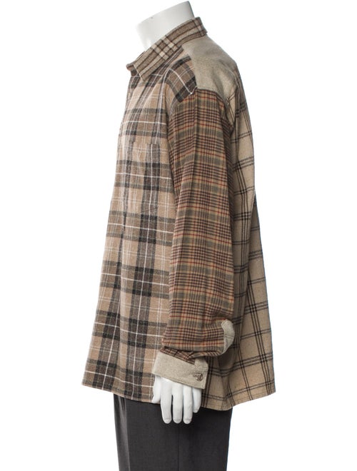 White Mountaineering Plaid Print Peacoat