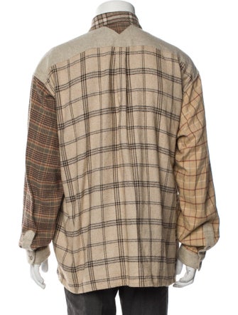 White Mountaineering Plaid Print Peacoat