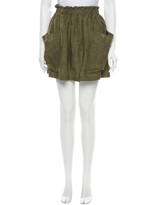 White Story Linen Mini Skirt White