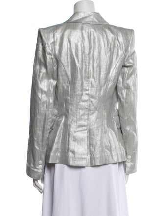 White Story Linen Printed Blazer