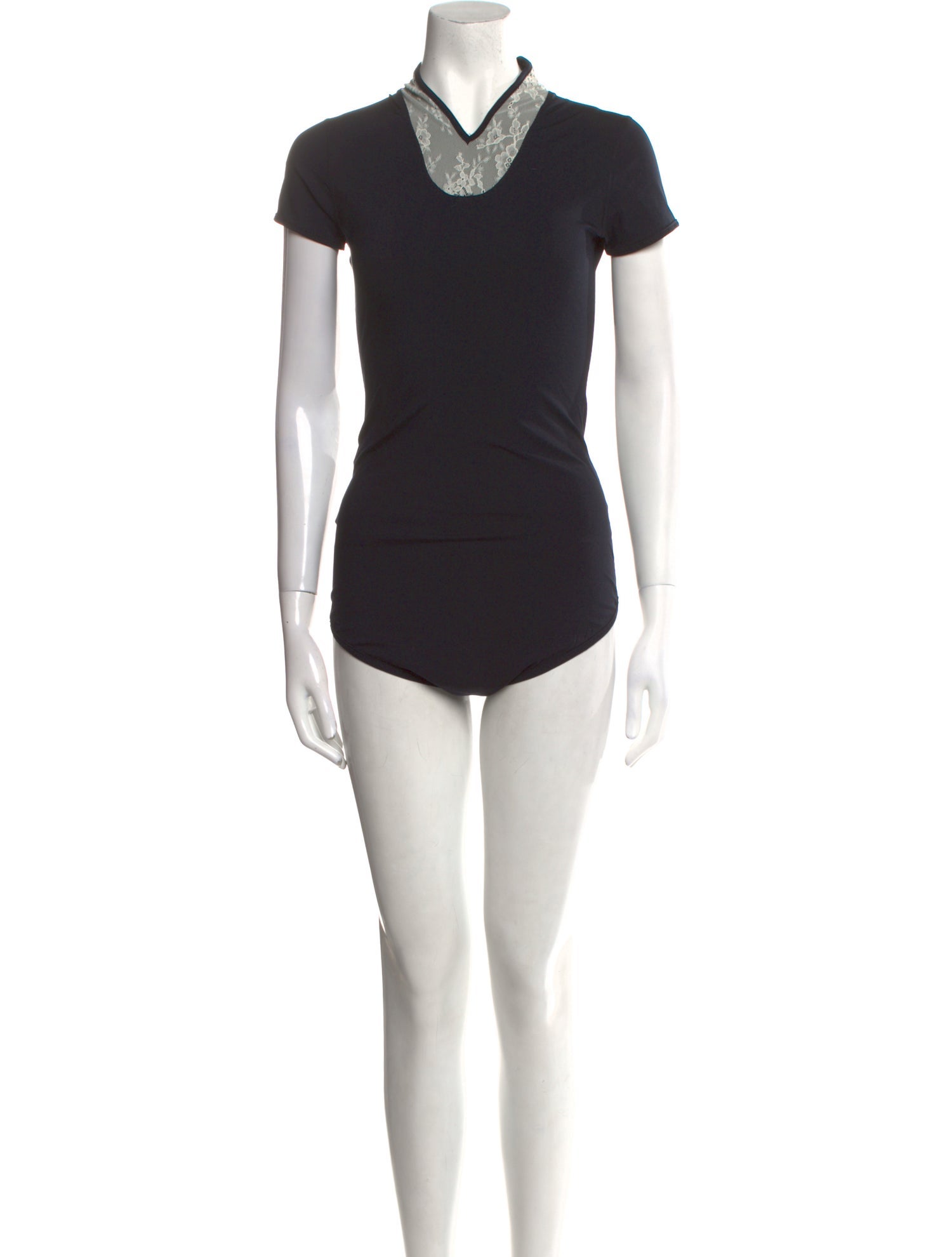 Wear In Good Health Cowl Neck Short Sleeve Bodysuit