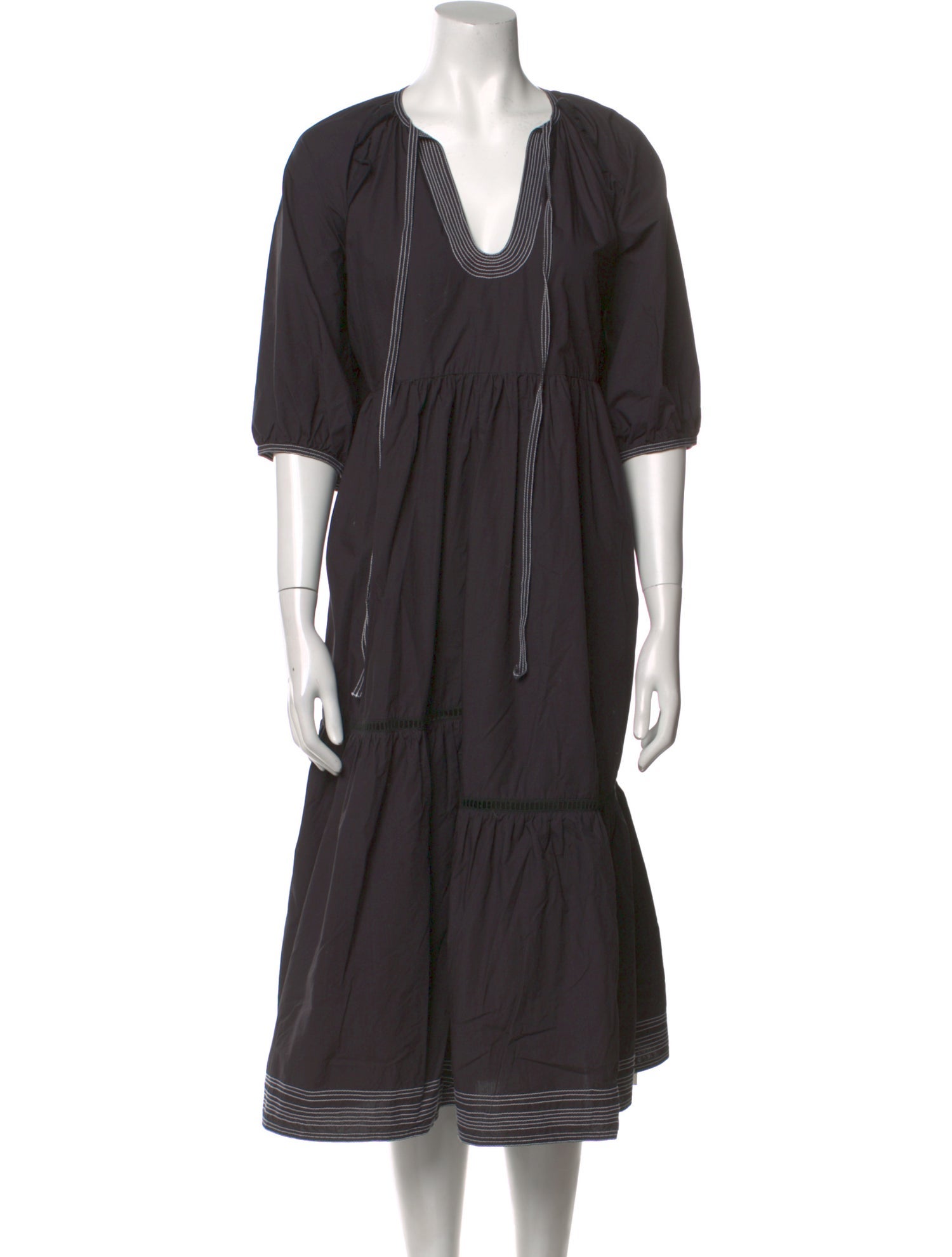 Wiggy Kit V-Neck Midi Length Dress