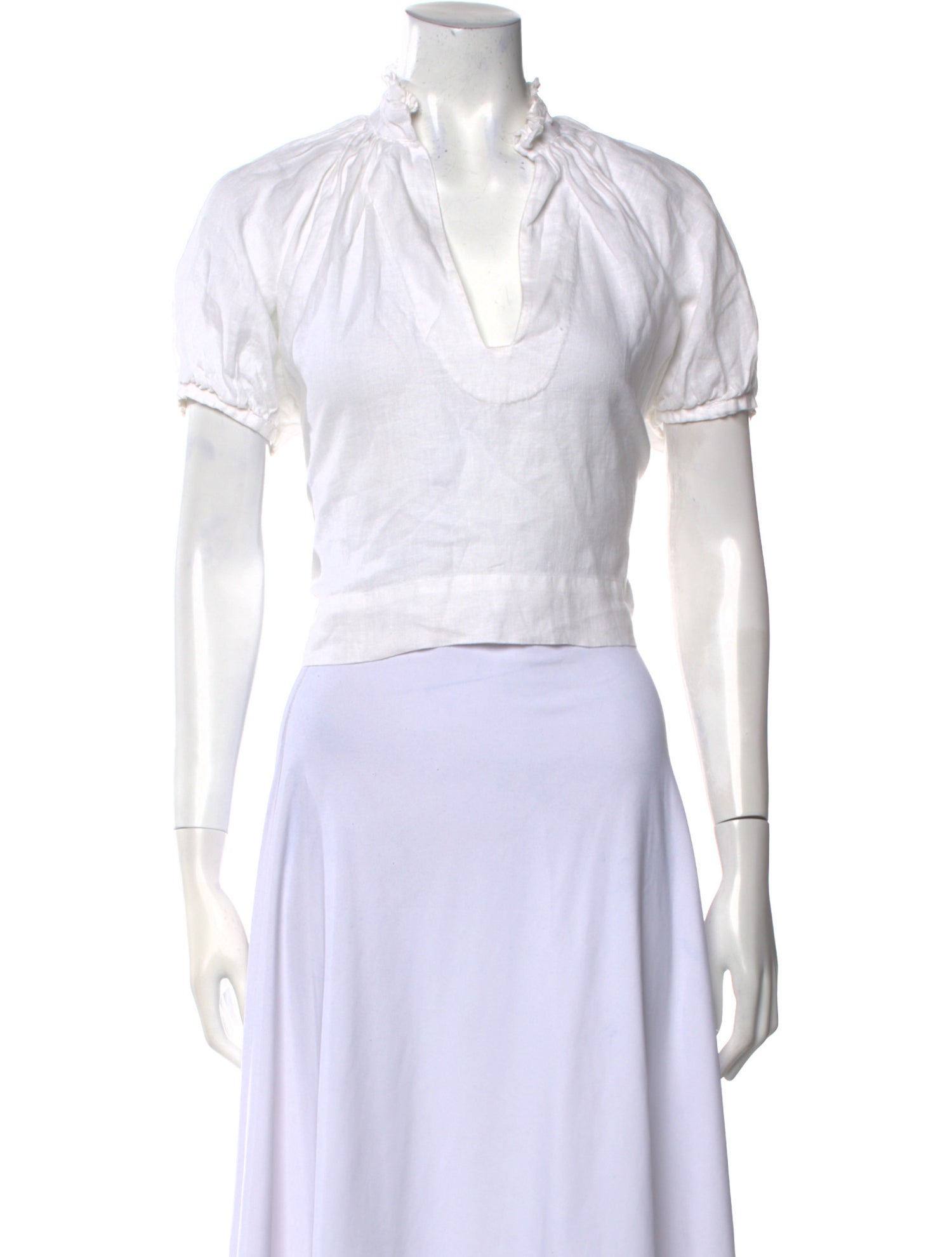 Wiggy Kit Linen V-Neck Crop Top