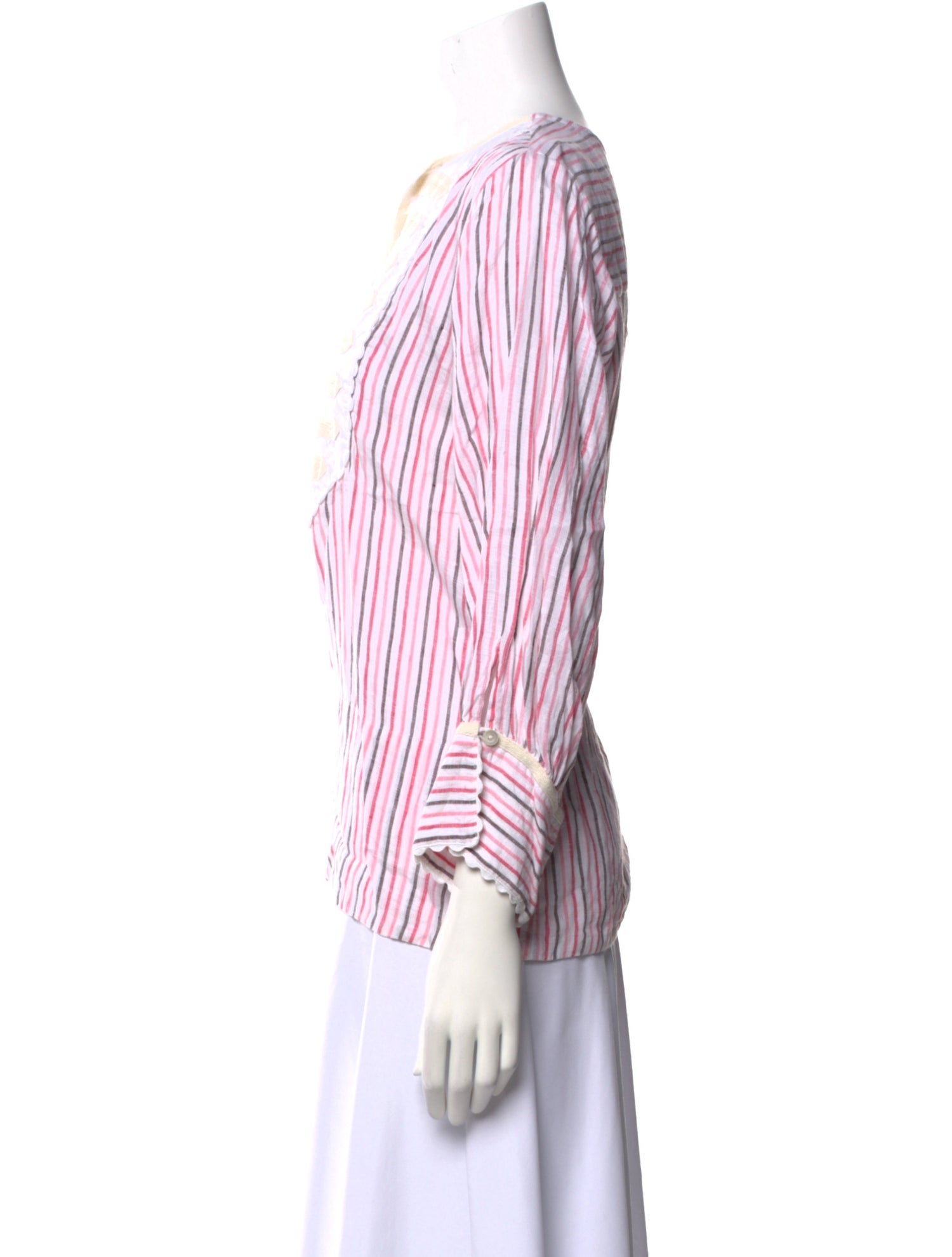 Wiggy Kit Linen Striped Blouse