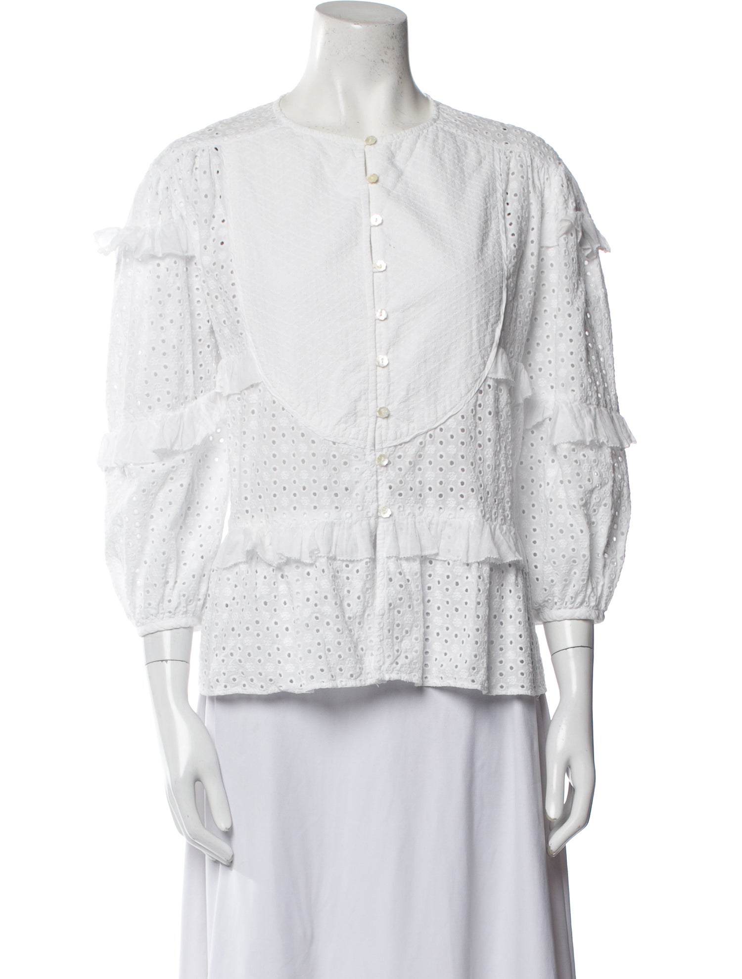 Wiggy Kit Crew Neck Three-Quarter Sleeve Blouse