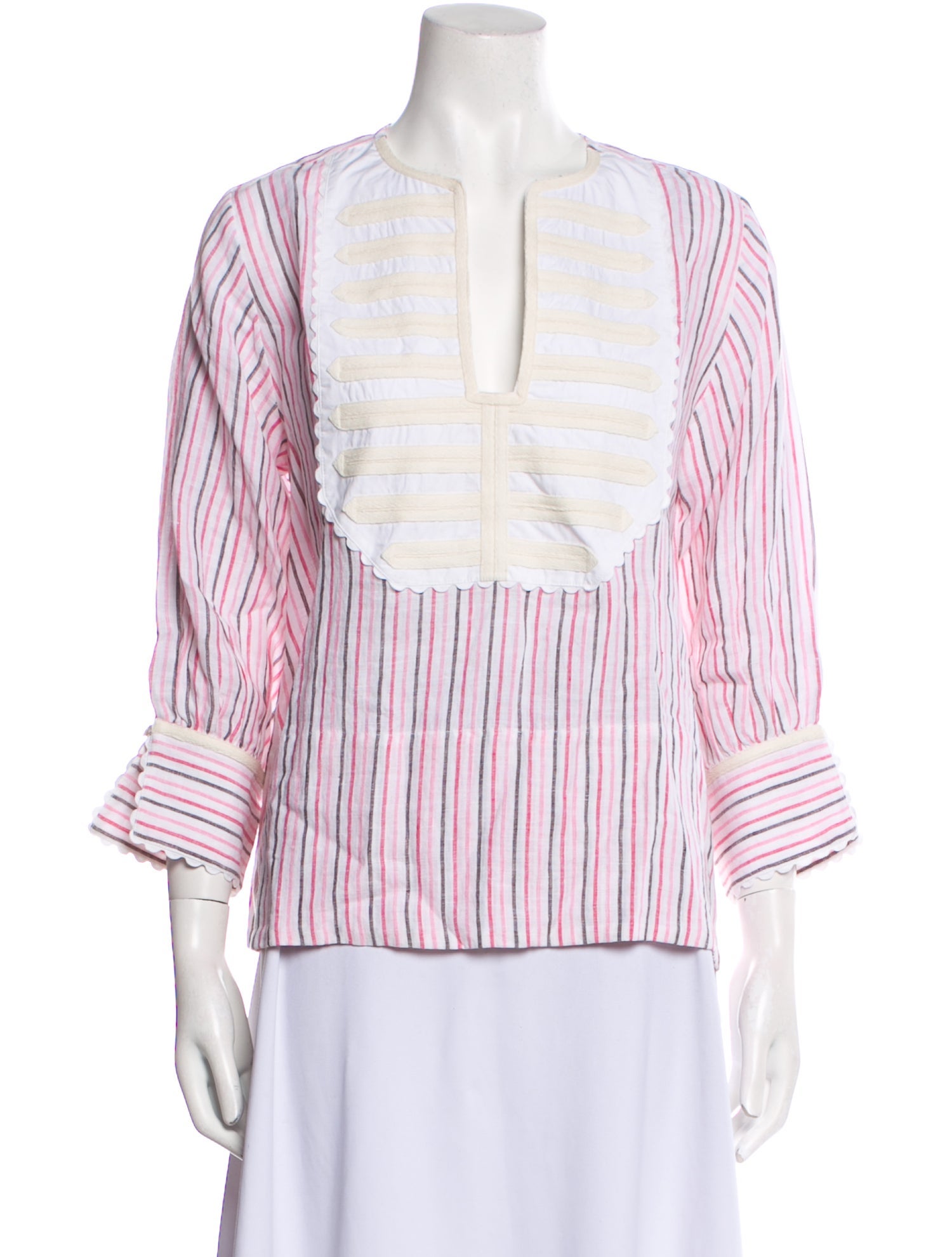 Wiggy Kit Linen Striped Blouse w/ Tags