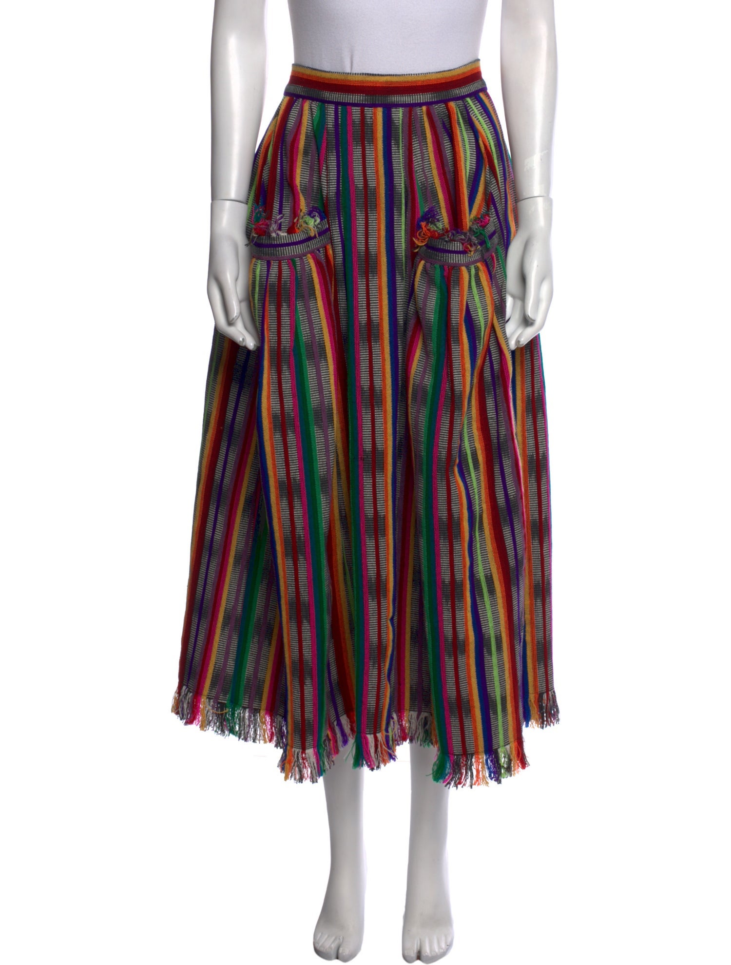 Wiggy Kit Striped Midi Length Skirt