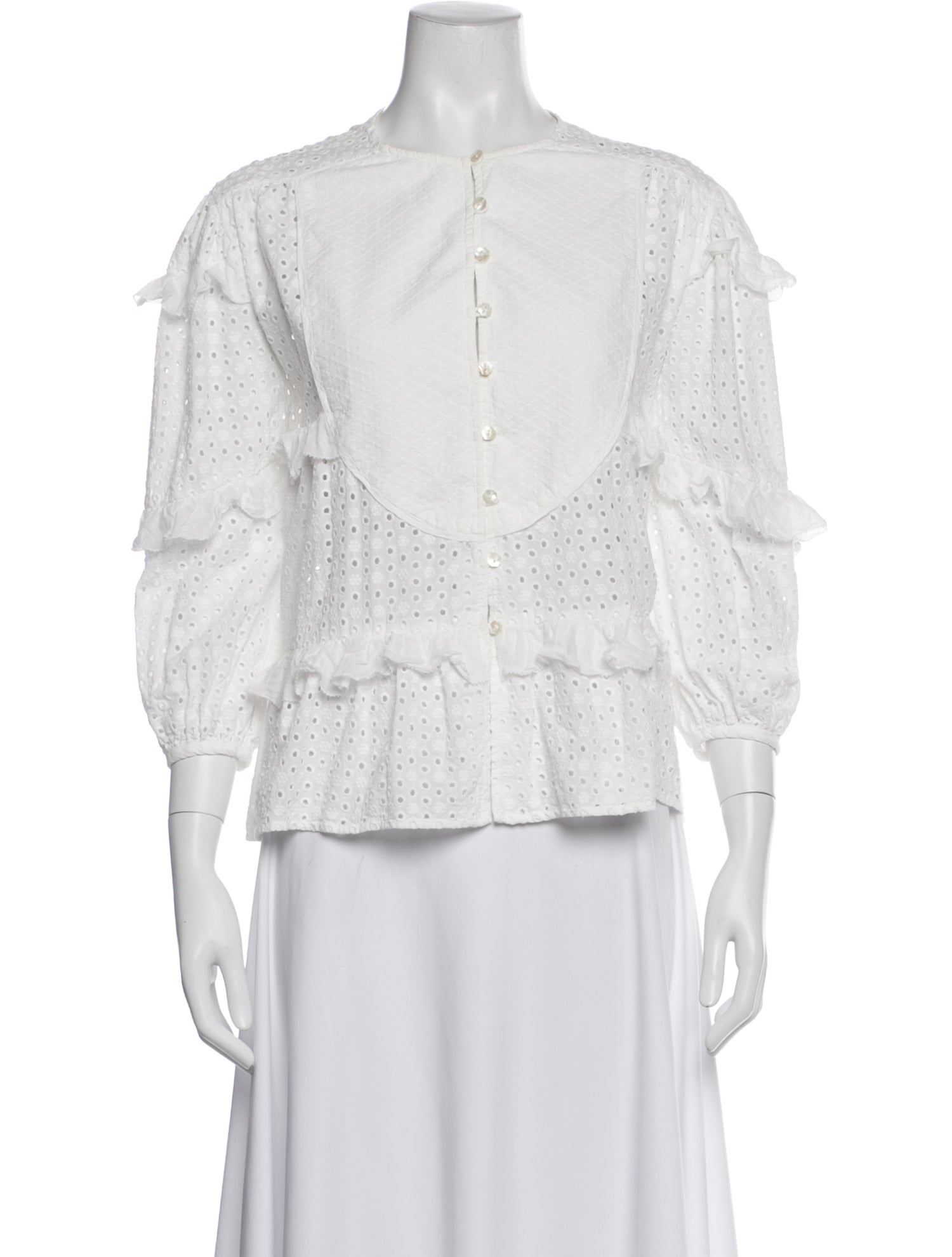 Wiggy Kit Crew Neck Three-Quarter Sleeve Blouse