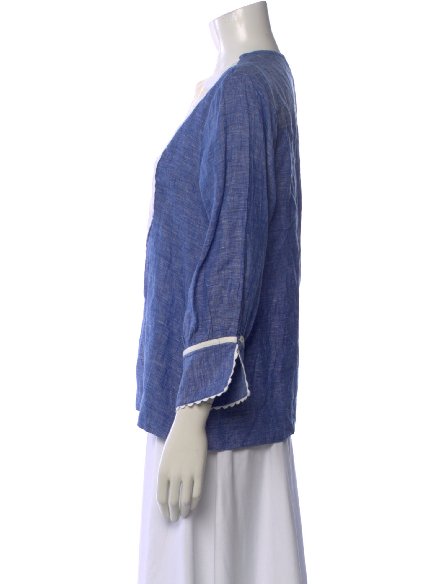 Wiggy Kit Linen V-Neck Top