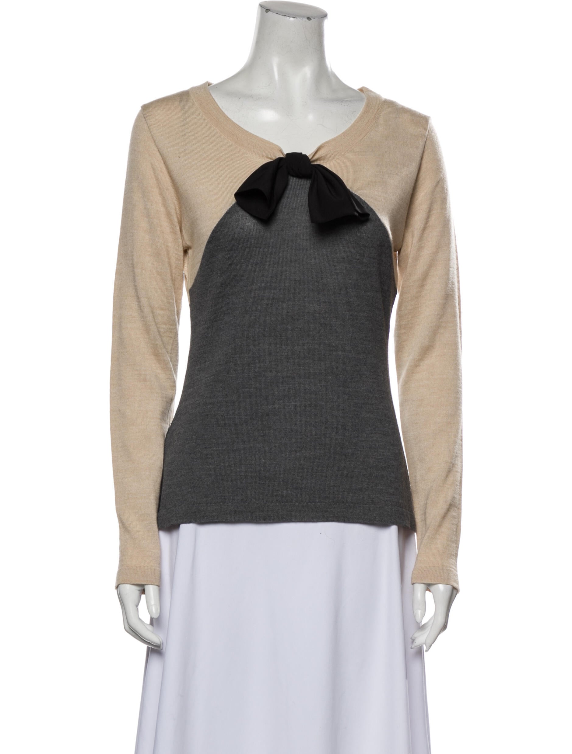 Weill Colorblock Pattern V-Neck Sweater