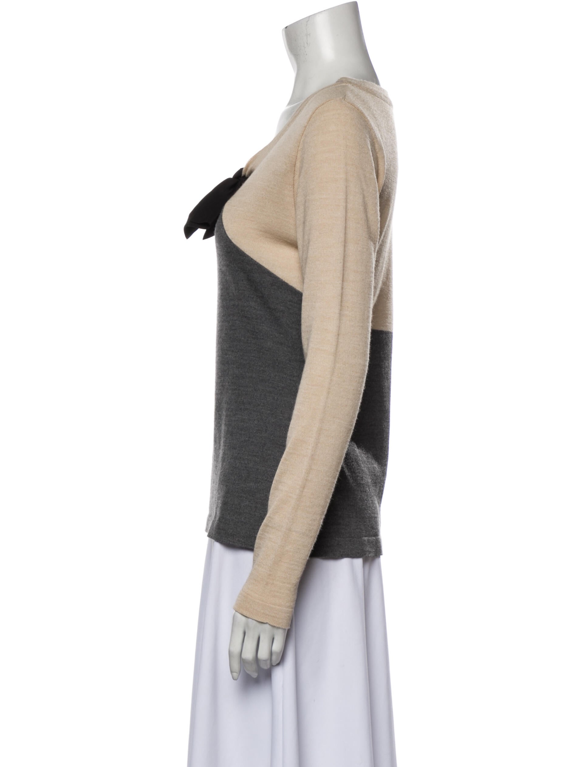 Weill Colorblock Pattern V-Neck Sweater