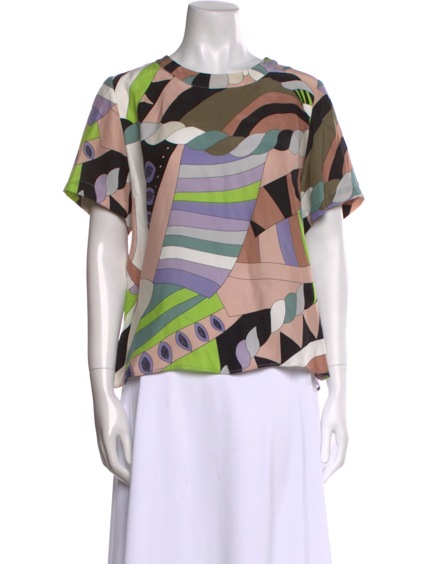Weill Printed Bateau Neckline T-Shirt
