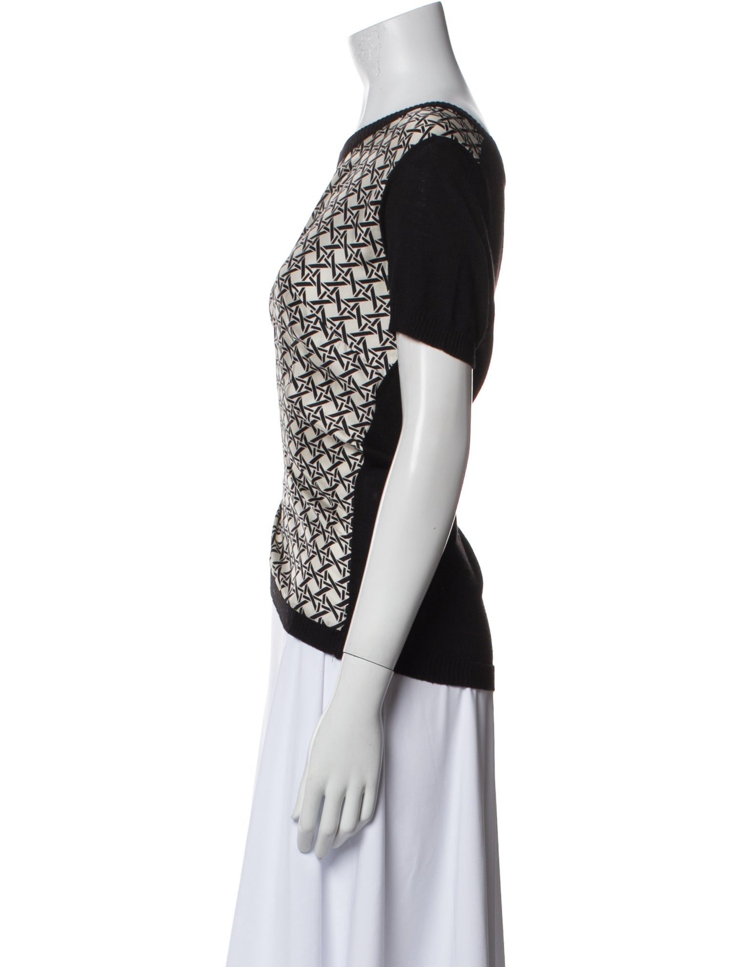 Weill Printed Bateau Neckline Top