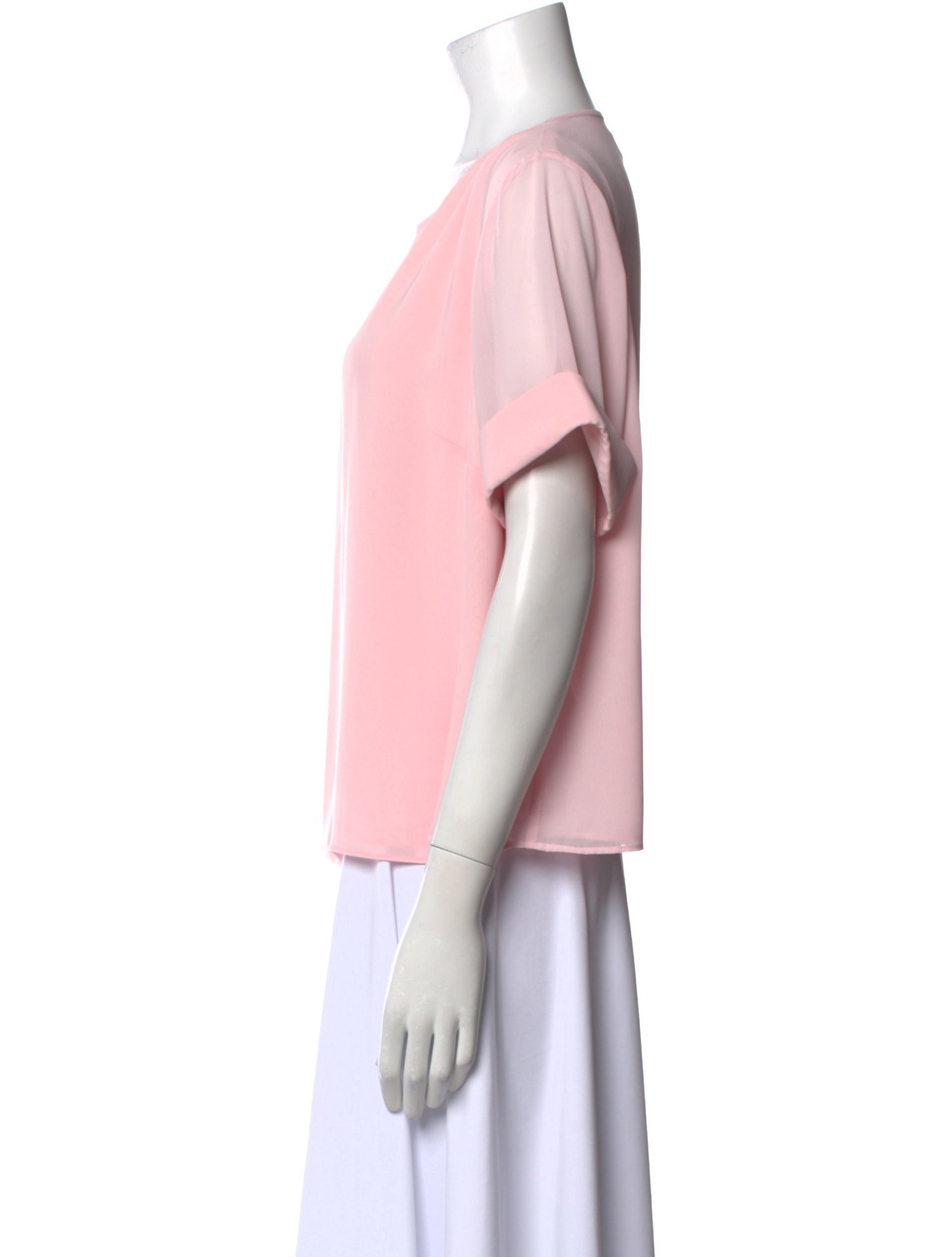 Weill Scoop Neck Short Sleeve Blouse