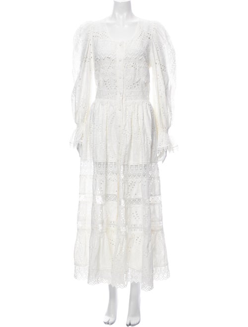 WaiMari Lace Pattern Long Dress White