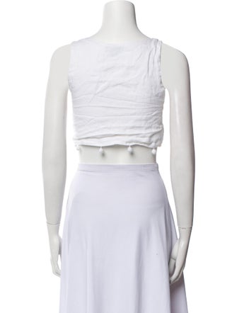 WaiMari Linen Square Neckline Crop Top
