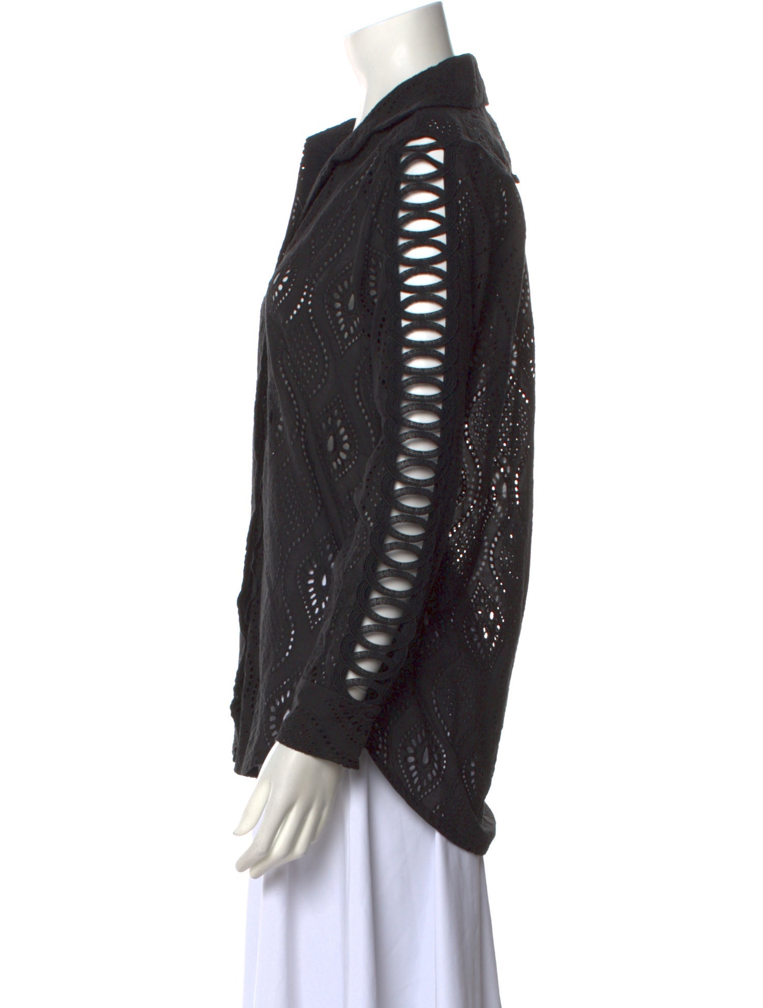 WaiMari Lace Pattern Long Sleeve Button-Up Top w/ Tags