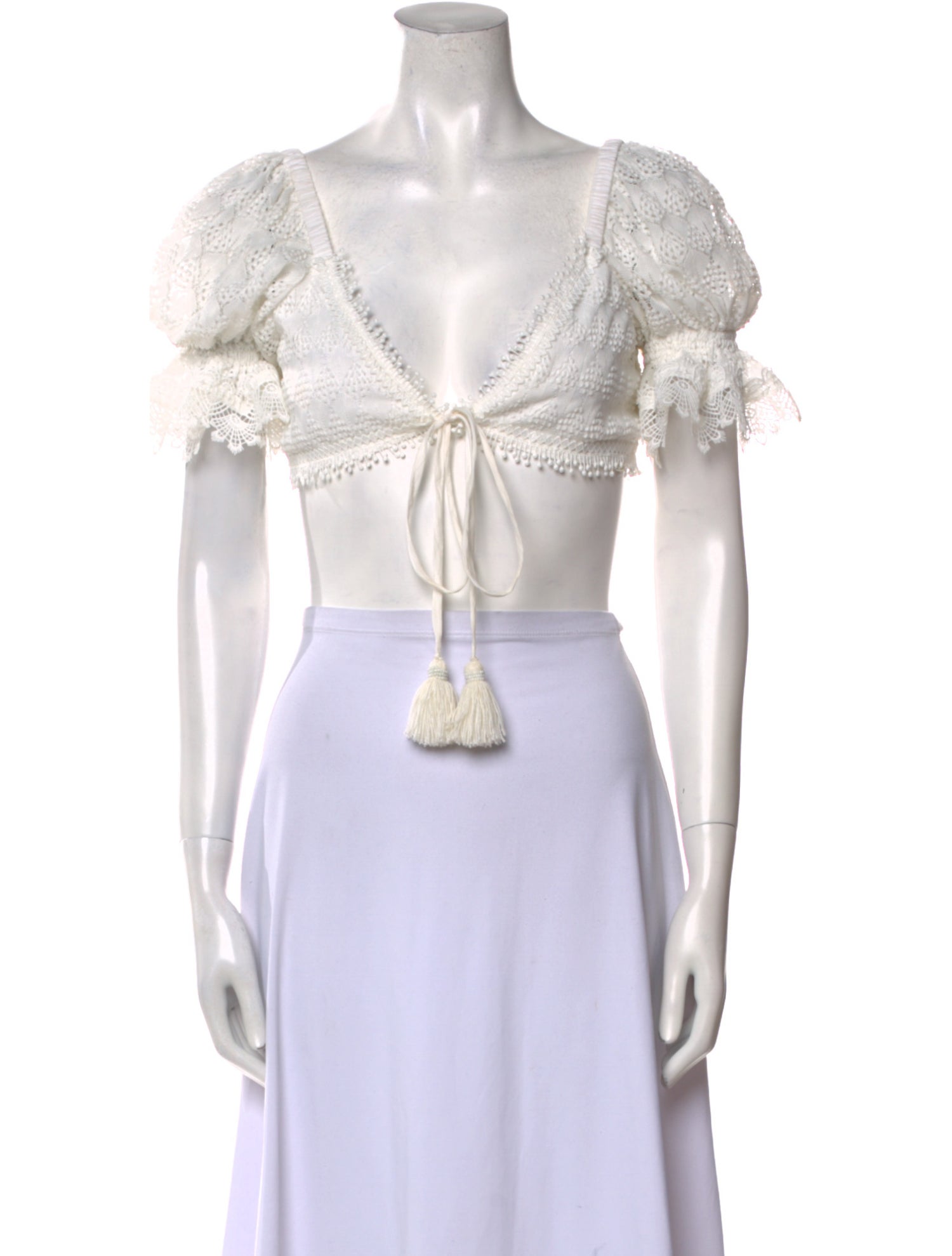 WaiMari Plunge Neckline Short Sleeve Crop Top