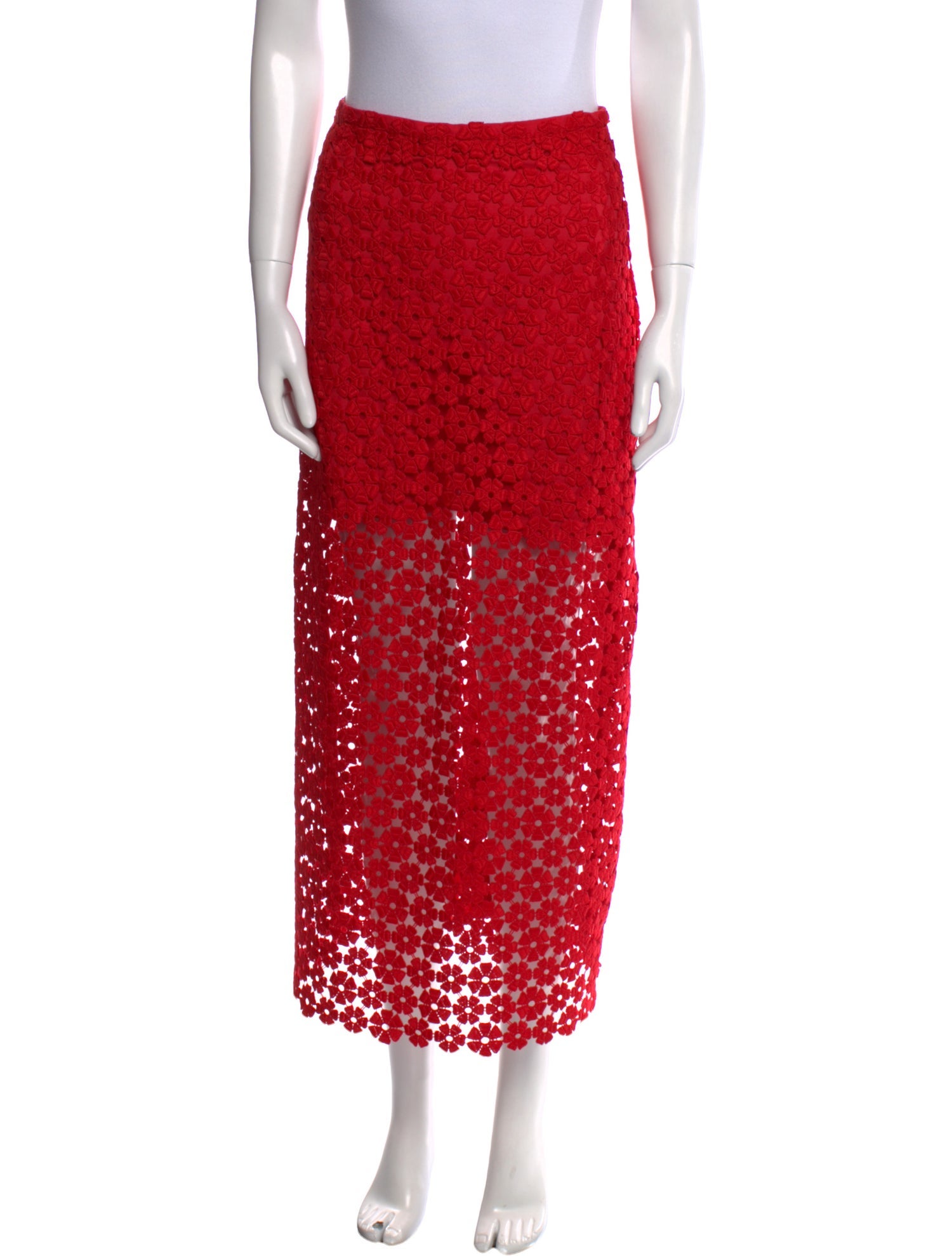 WaiMari Lace Pattern Midi Length Skirt