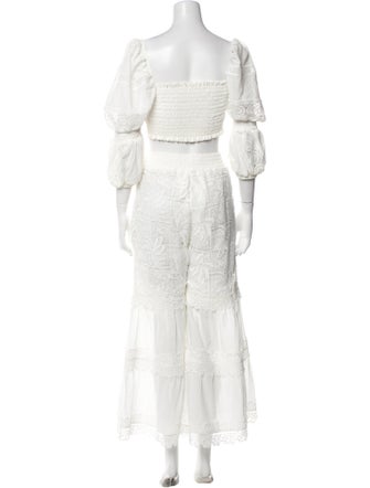 WaiMari Lace Pattern Embroidered Accent Pant Set