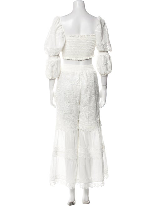 WaiMari Lace Pattern Embroidered Accent Pant Set