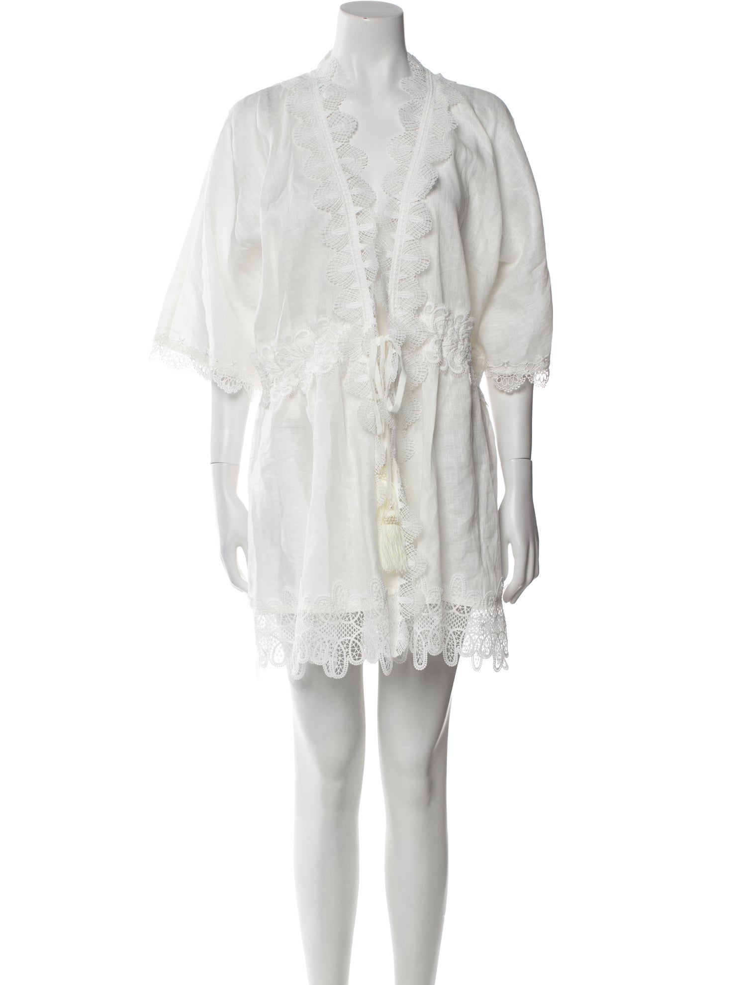 WaiMari Linen Crochet Trim Robe