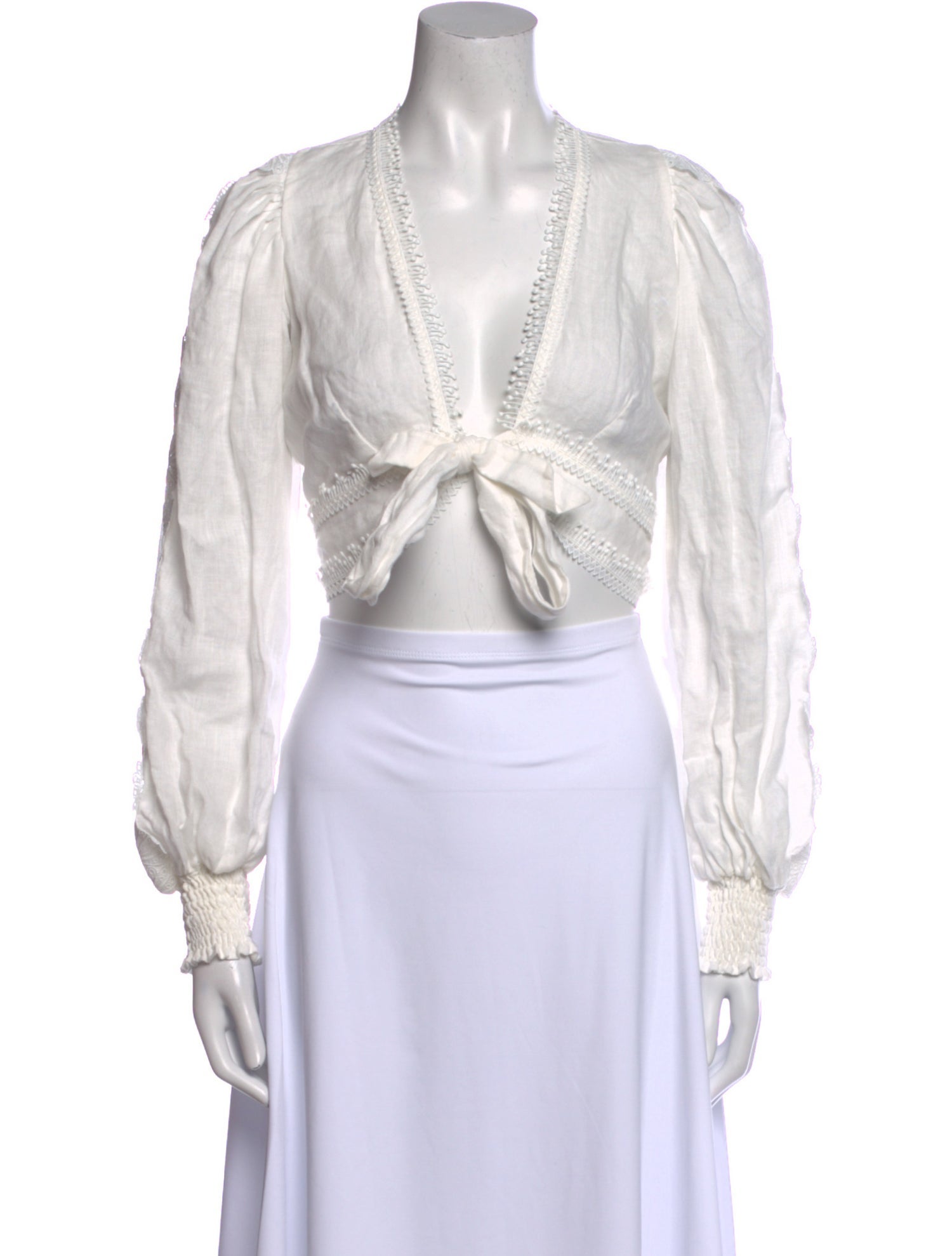 WaiMari Linen V-Neck Crop Top