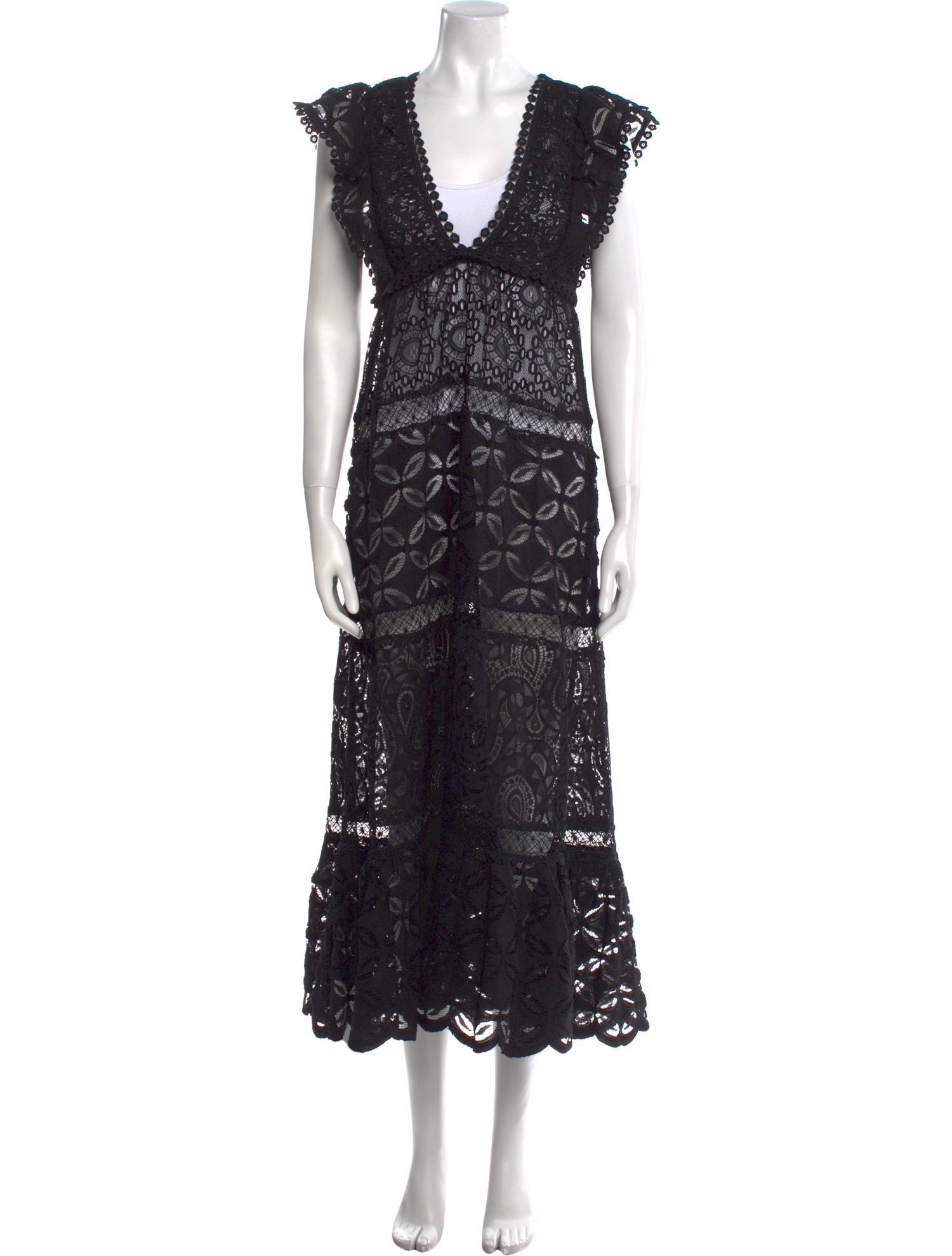 WaiMari Lace Pattern Long Dress