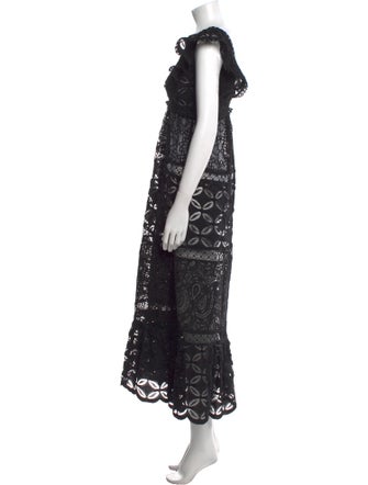 WaiMari Lace Pattern Long Dress