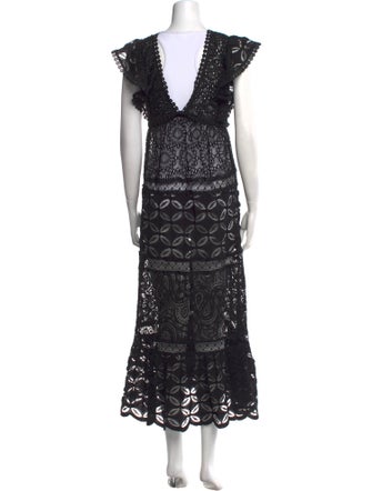 WaiMari Lace Pattern Long Dress