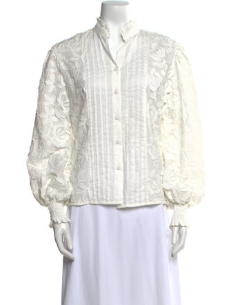 WaiMari Printed V-Neck Button-Up Top