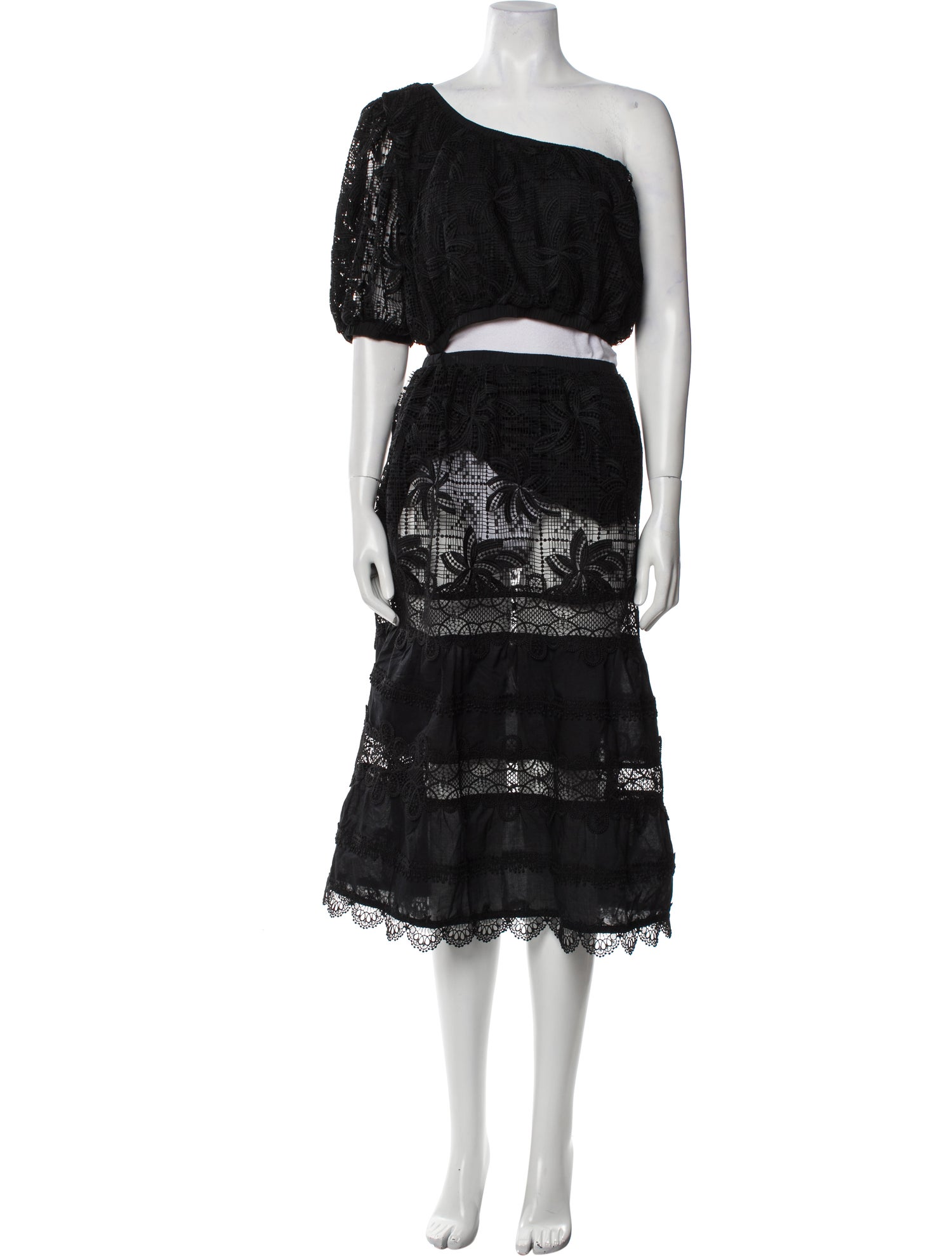 WaiMari Lace Pattern Midi Length Dress