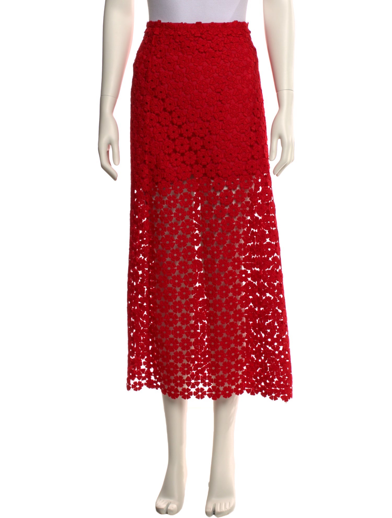 WaiMari Lace Pattern Midi Length Skirt