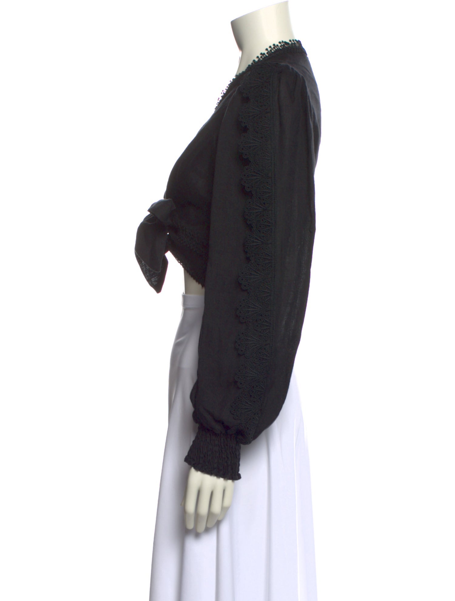 WaiMari Linen V-Neck Crop Top