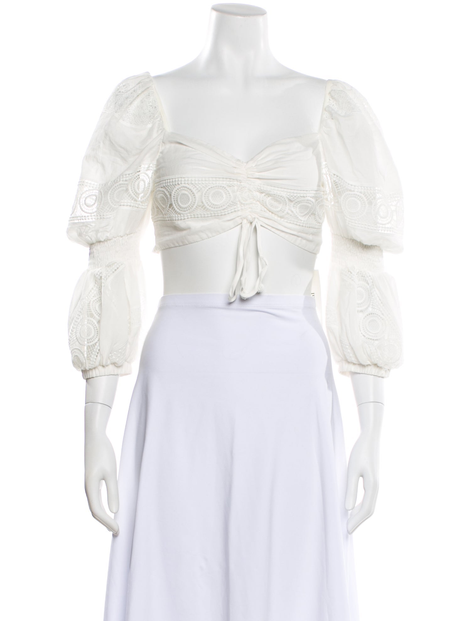 WaiMari Lace Pattern Square Neckline Crop Top w/ Tags