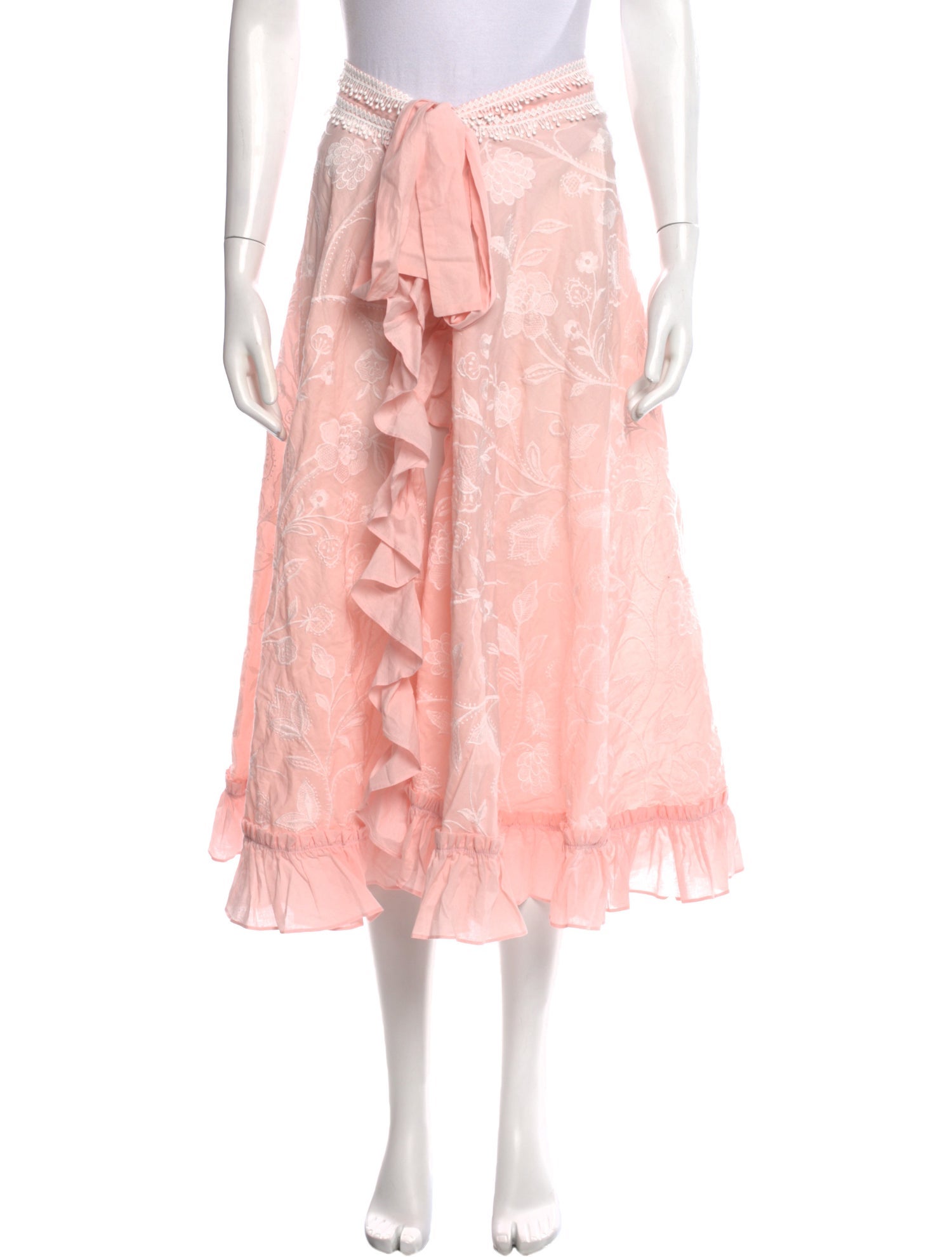 WaiMari Embroidered Accent Midi Length Skirt w/ Tags