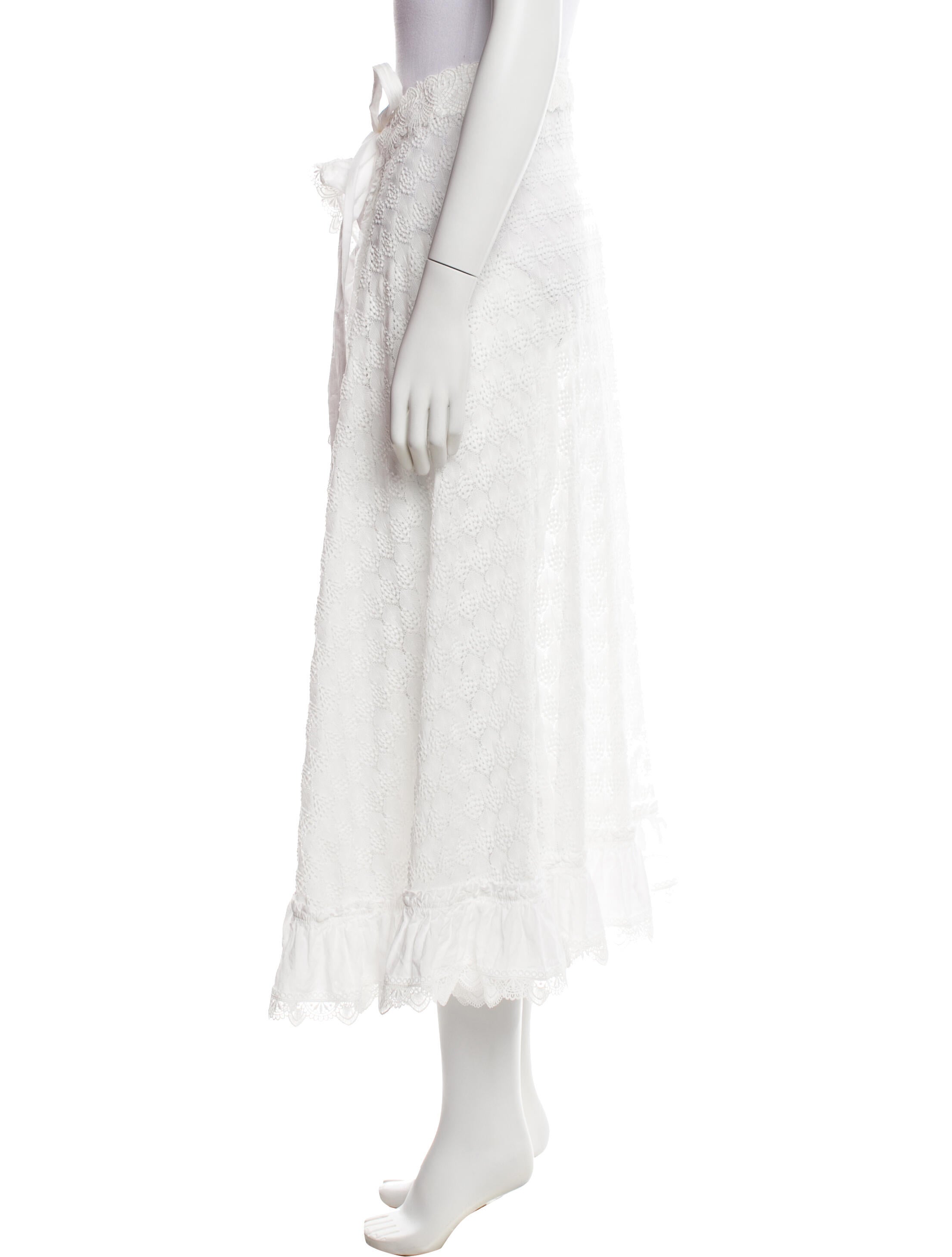 WaiMari Lace Pattern Midi Length Skirt