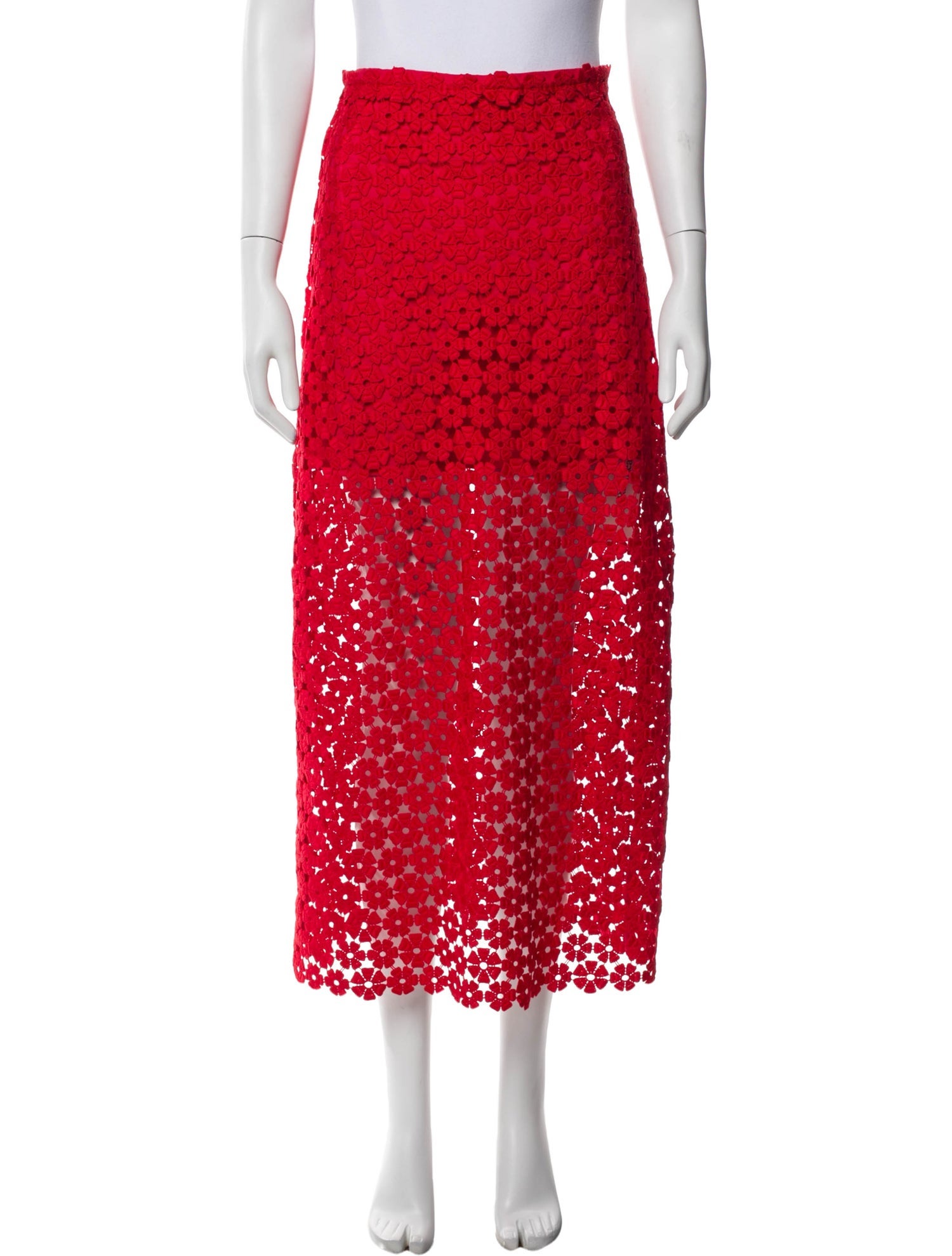 WaiMari Lace Pattern Midi Length Skirt