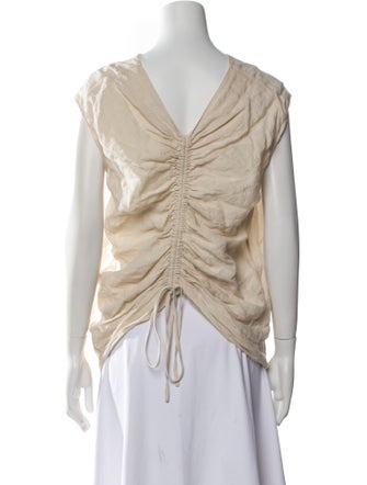 Lauren Manoogian Linen Bateau Neckline Blouse