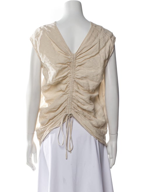 Lauren Manoogian Linen Bateau Neckline Blouse